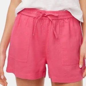 J. Crew | Pink Linen-Blend 3" Pull-On Drawstring Shorts with Elastic Waist
